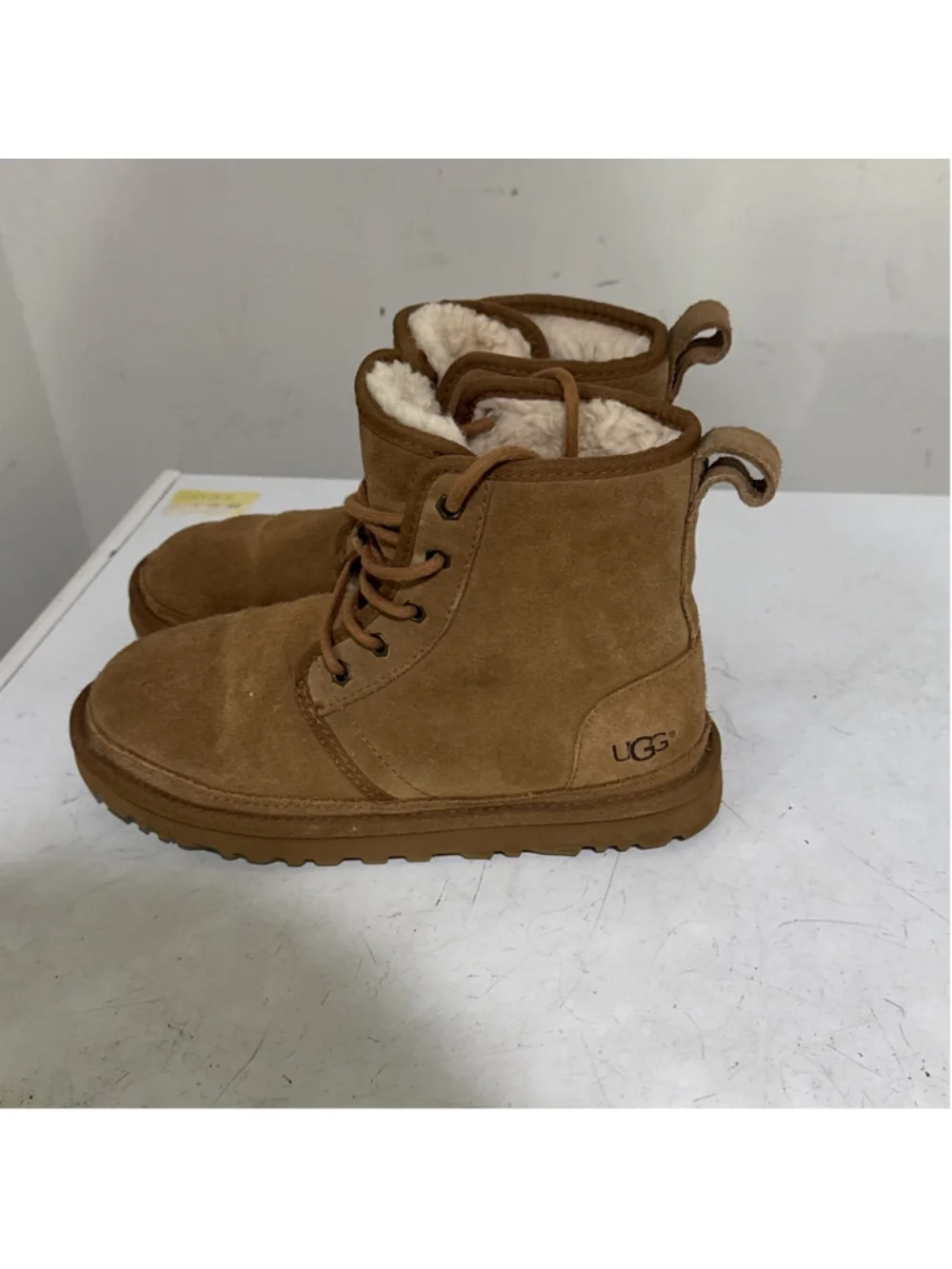 UGG HARKLEY 1017326k CHESTNUT Size 5 Boots Lace Up Kids